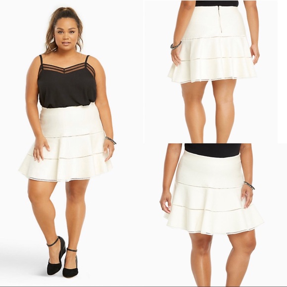 torrid Dresses & Skirts - Torrid NWT Ivory Flared Sweater Skater Skirt